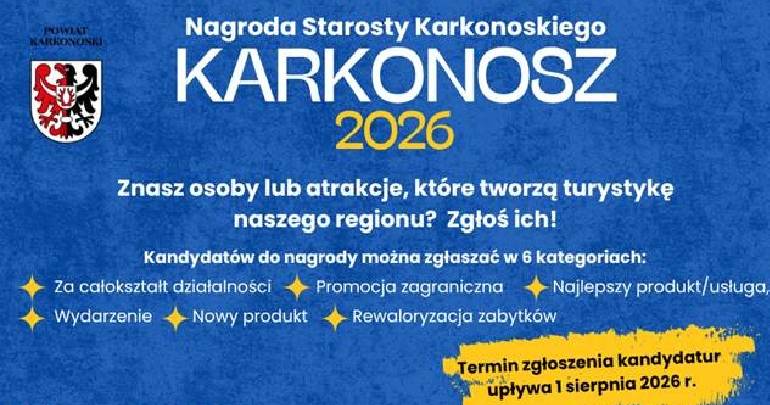 Konkurs na Nagrodę Starosty Karkonoskiego „Karkonosz 2026”.