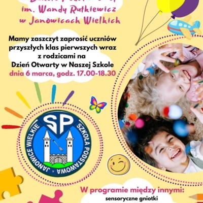 Szkoła Podstawowa im. Wandy Rutkiewicz w Janowicach Wielkich zaprasza na Dzień Otwarty 